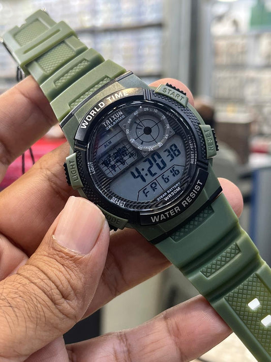 Ultimate Military-Style Digital Watch – Water Resistant, Multi-Function Display